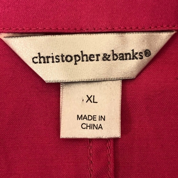 NEW - CHRISTOPHER & BANKS Barbie Pink Cotton Lightweight Zip Front Vest Size XL - Picture 5 of 7
